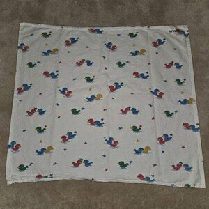 VTG Medline Industries Duck Bird Receiving Blanket Pink Blue Yellow Green Cotton